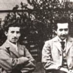 Marcel Grossmann and Albert Einstein.