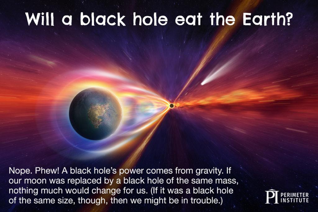 Earth getting sucked back into tiny black hole