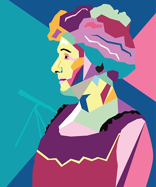 Digitally altered portrait of Annie Jump Cannon