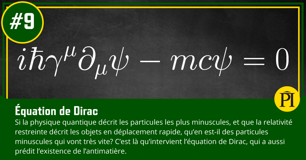 Graphique de l'équation de Dirac et une explication