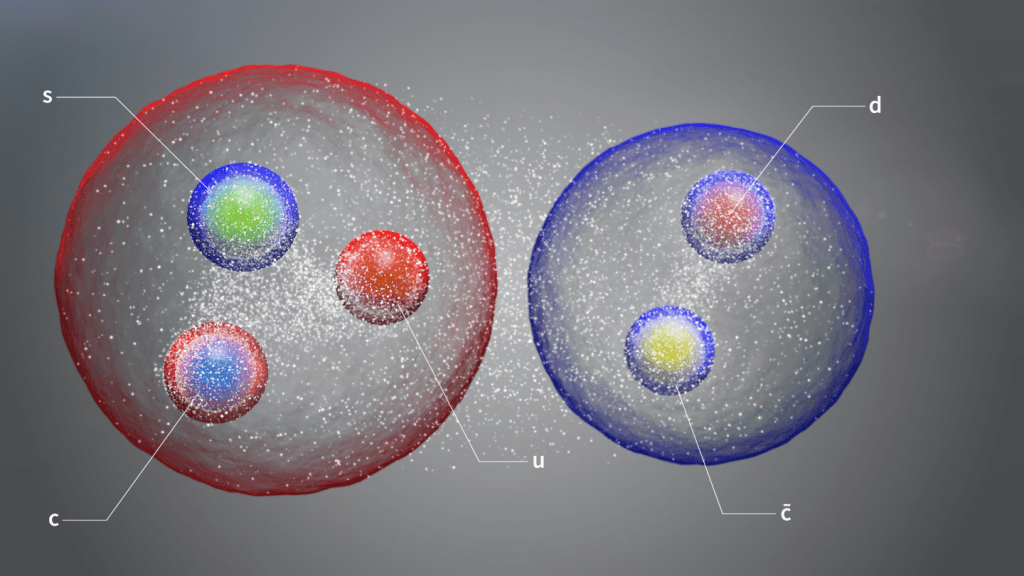 Représentation graphique de quarks, produite par le CERN